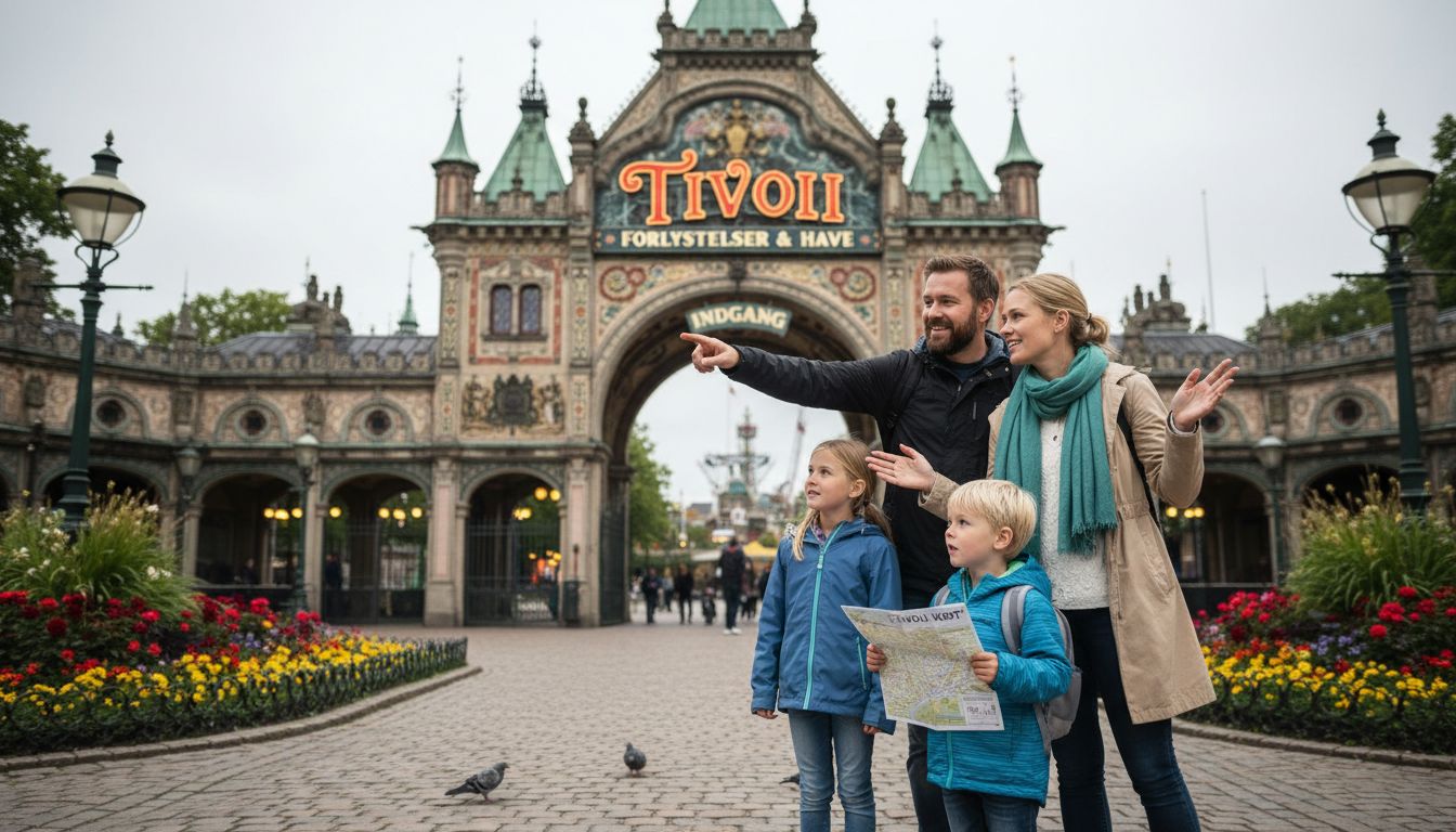 En familie på tur oplever et af Danmarks mest kendte seværdigheder