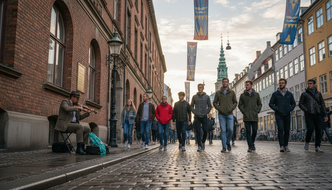 Folk går på opdagelse i de hyggelige gader tæt ved museet og slottet.