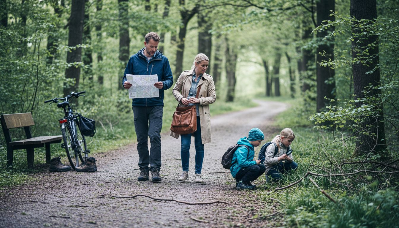 En dansk familie nyder en dag sammen i naturen og går på opdagelse i en lokal naturpark.