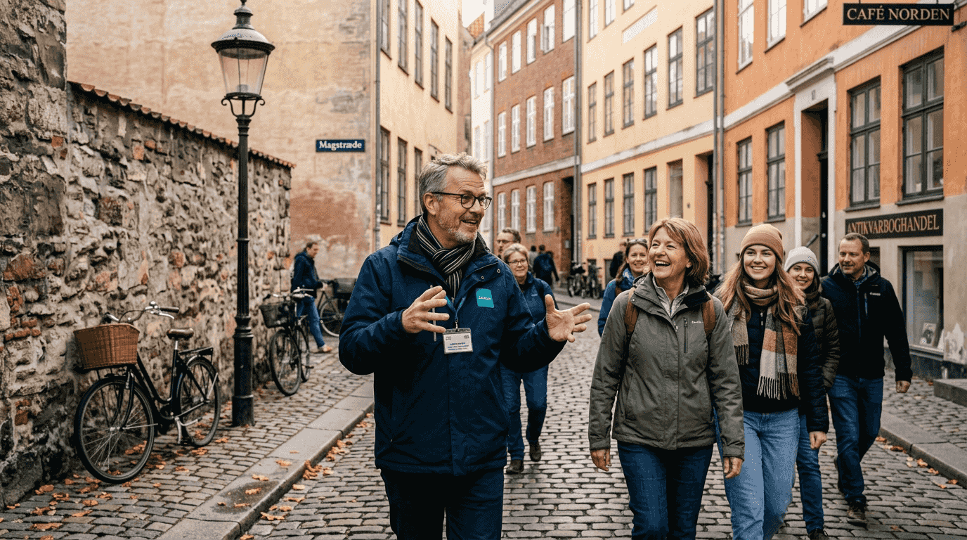 Oplev Københavns historie og skjulte perler fortalt levende af erfarne guider, der tager dig med bag facaden på byen og giver dig de spændende fortællinger, du ikke finder i guidebogen.