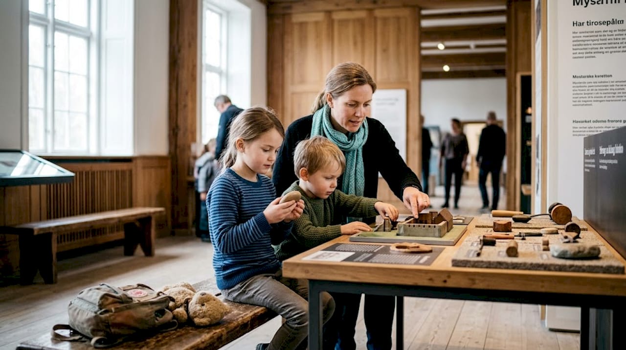 The whole family goes on a museum trip with the children