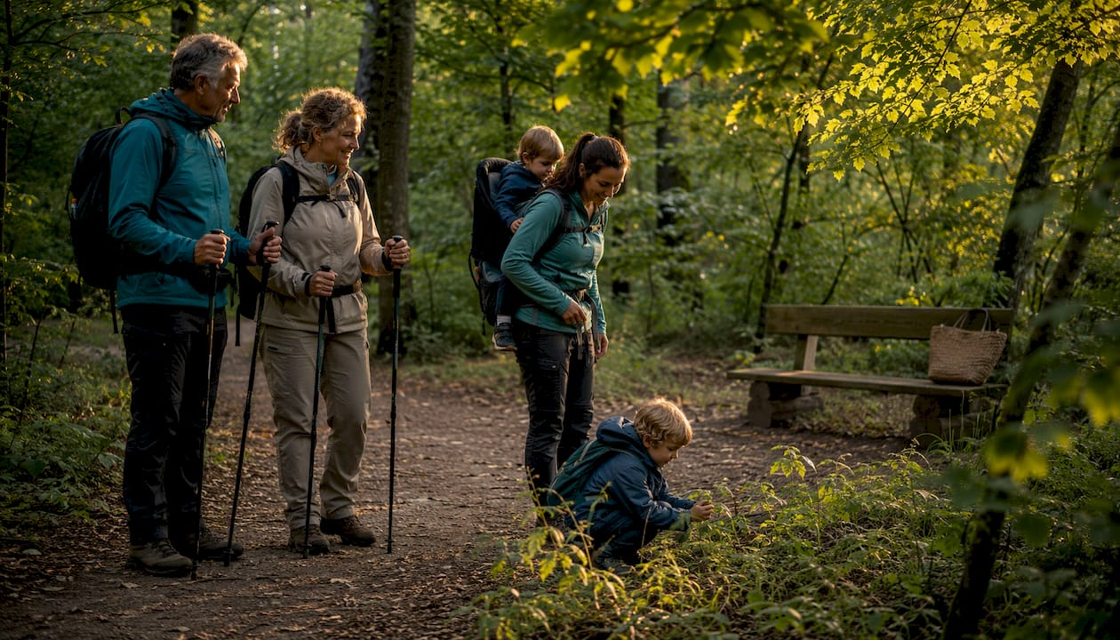 Lettilgængelig natursti i fladt terræn, hvor folk i alle aldre og baggrunde færdes