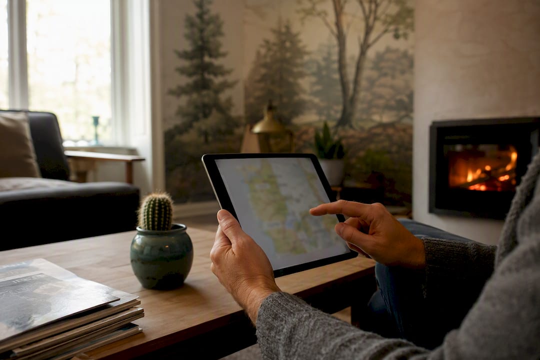 Digitale Karte für die Reiseplanung