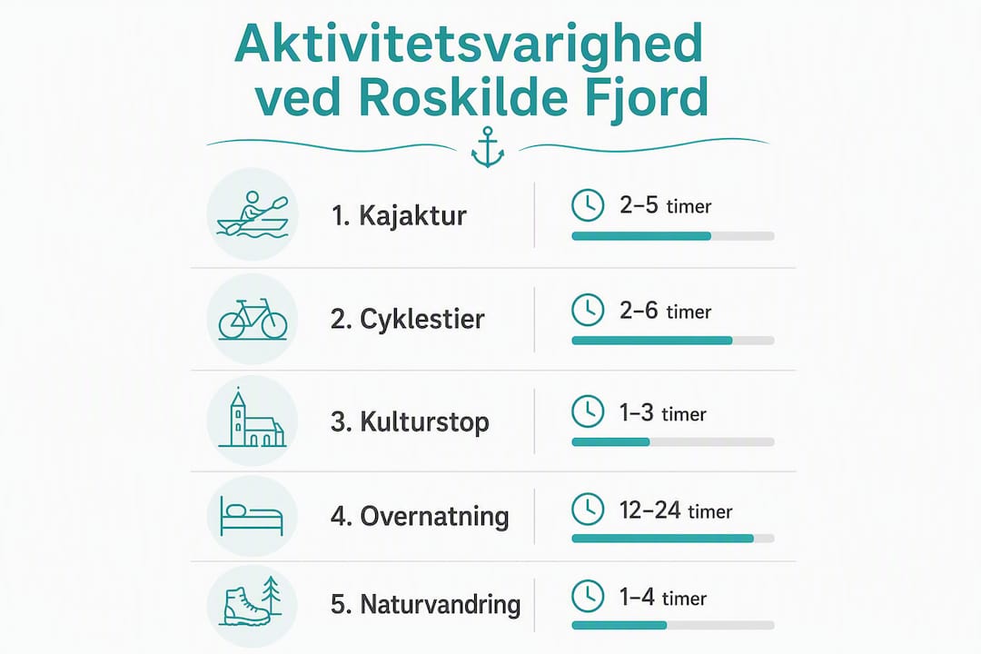 Übersicht über Aktivitäten und Zeitaufwand am Roskilde Fjord