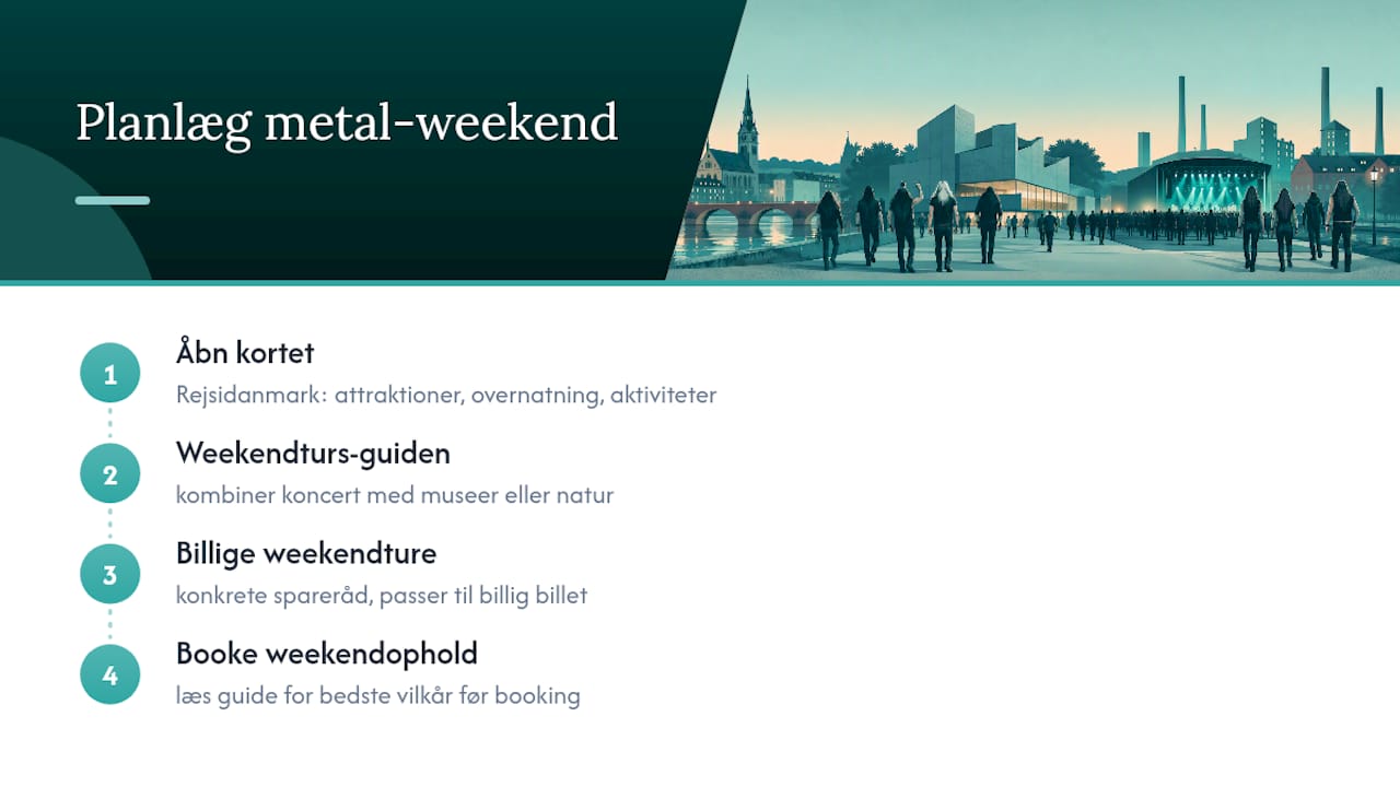 Planlæg din metal-weekend i Randers med Rejs i Danmark — overview diagram