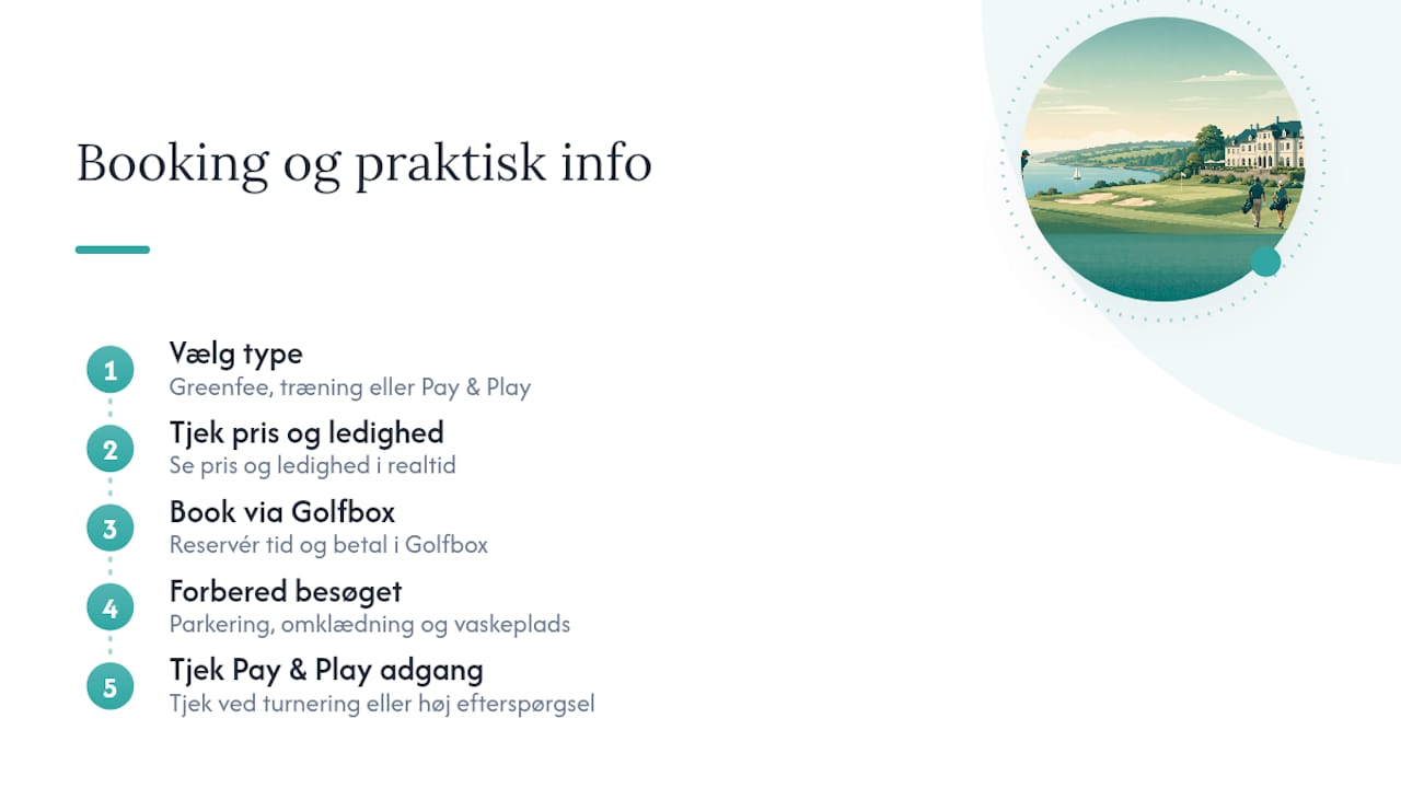 Bookingproces og faciliteter i golfklubben