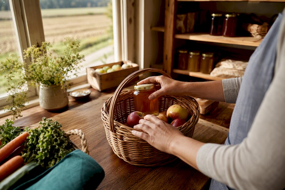 Local products in Danish farm shop